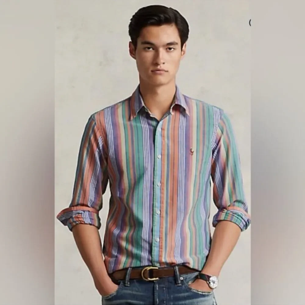 Polo Ralph Lauren Classic Fit Striped Oxford Shirt - Picture 1 of 10